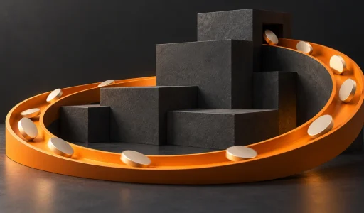 Illustration: Ein orangefarbener Kreislauf symbolisiert die Freisetzung gebundenen Kapitals.